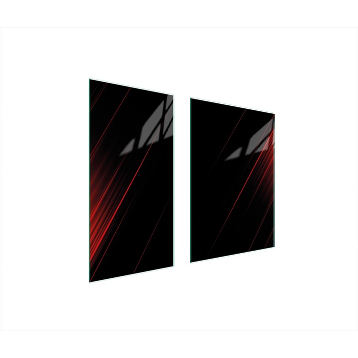 Placa de protectie din sticla pentru aragaz TMK ArtDeko, 40x35x52 cm, design modern, usor de curatat, negru