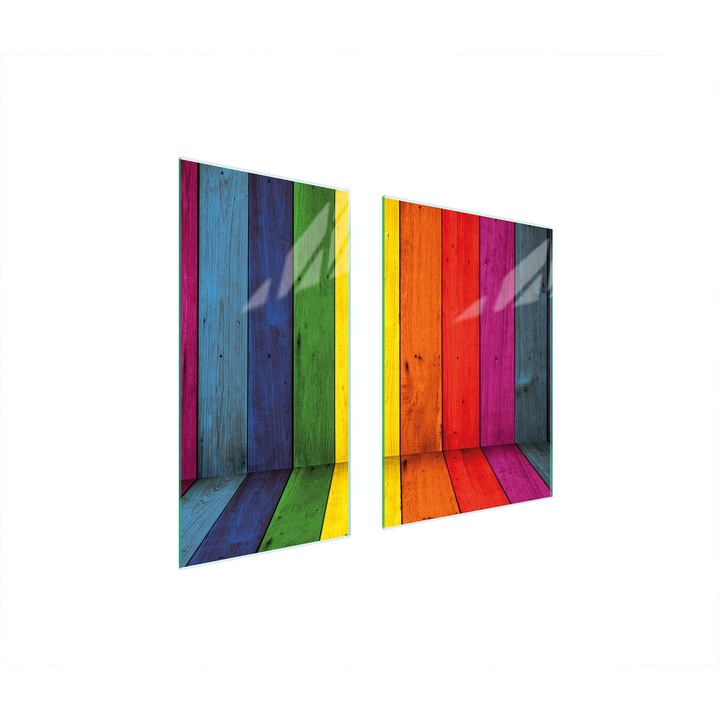 Üveg védőlemez, TMK ArtDeko, 40x35x52 cm, többszínű, könnyű nyitás