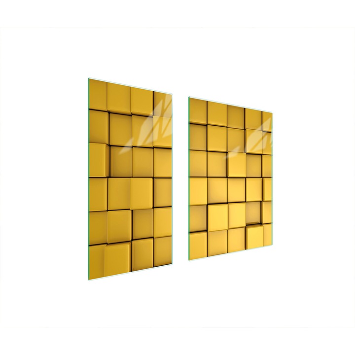 Placa de protectie din sticla pentru aragaz TMK ArtDeko, 40x35x52 cm, design modern, usor de curatat