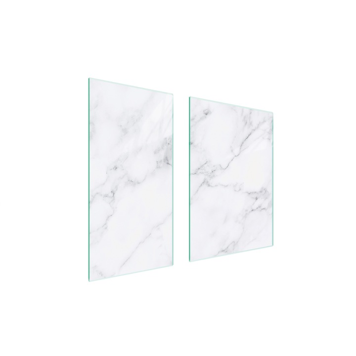 Üveg védőlemez, TMK ArtDeko, 40x35x52 cm, márvány mintás, többfunkciós