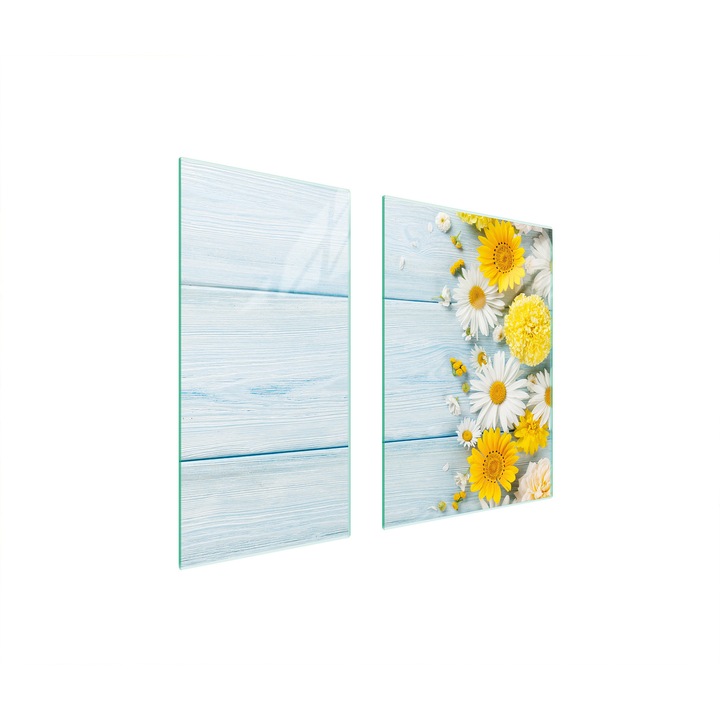 Placa de protectie din sticla pentru aragaz TMK ArtDeko, 40x35x52 cm, design modern, usor de curatat