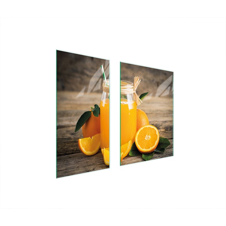 Placa de protectie din sticla pentru aragaz TMK ArtDeko, 40x35x52cm, design modern, usor de curatat, multicolor