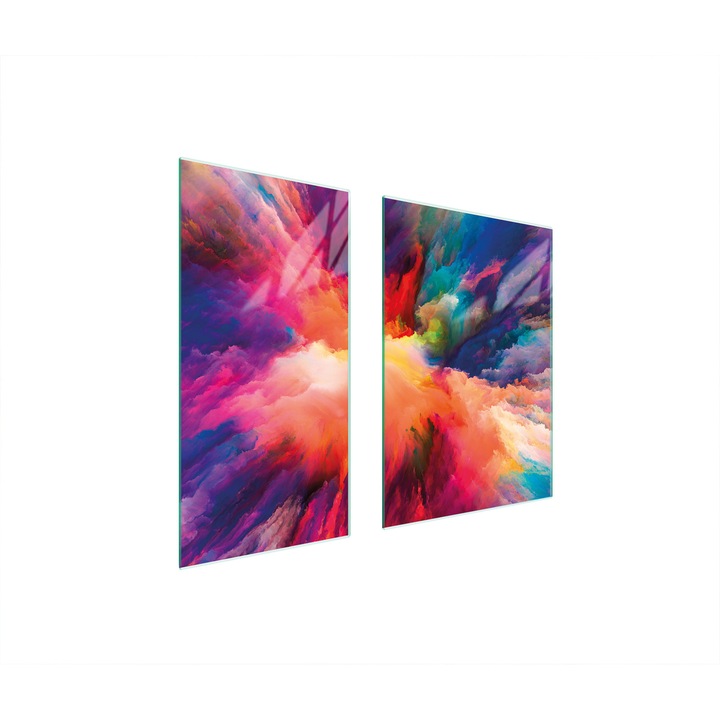 Üveg védőlemez, TMK ArtDeko, 40x35x52 cm, többszínű, könnyű nyitás a karbantartáshoz