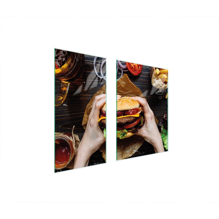 Üveg védőlap, TMK ArtDeko, 40x35x52 cm, modern design, könnyen tisztítható, többszínű