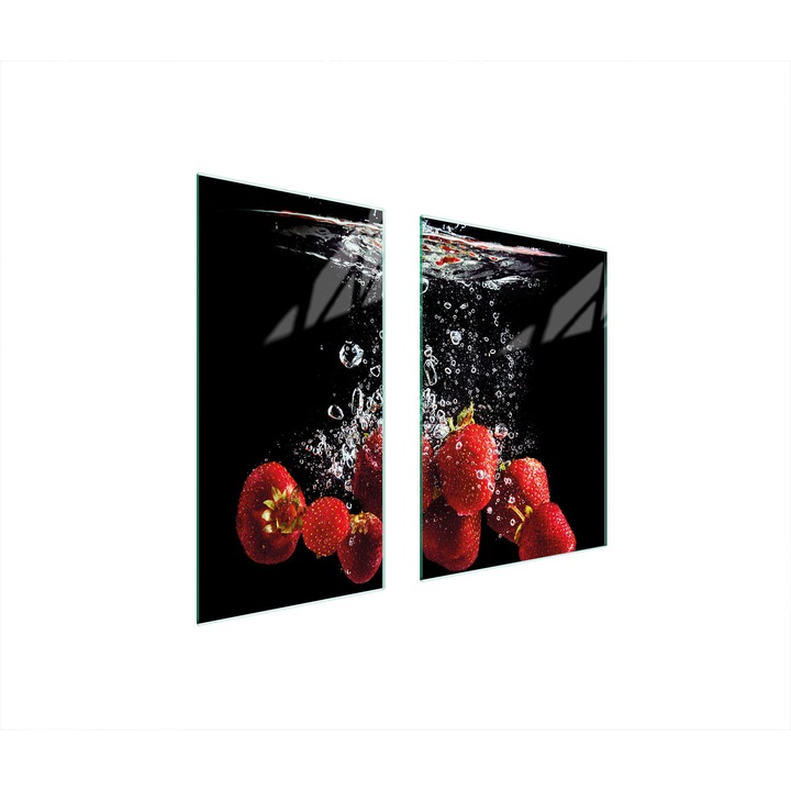 Placa de protectie din sticla, TMK ArtDeko, 40x35x52 cm, design modern, usor de curatat, negru