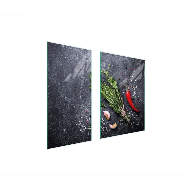 Placa de protectie din sticla pentru aragaz TMK ArtDeko, 40x35x52 cm, design marmura, multifunctionala