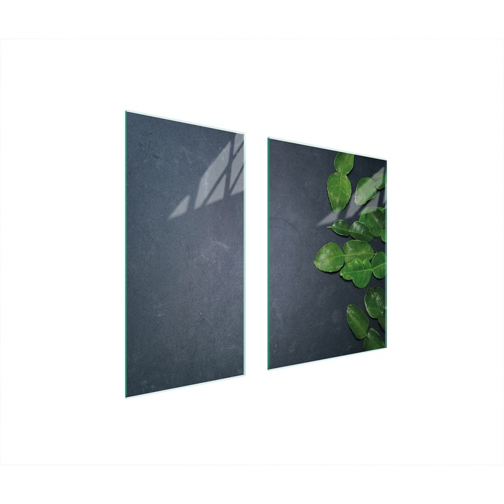 Set 2 placi de protectie pentru aragaz, TMK ArtDeko, sticla, 75x52 cm, design modern, multicolor