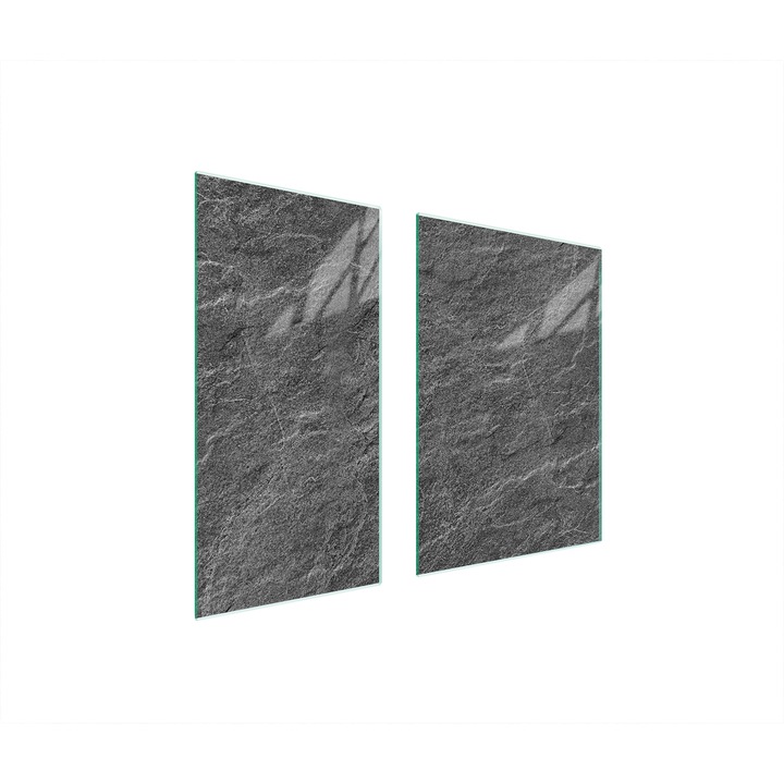 Placa de protectie din sticla pentru aragaz TMK ArtDeko, 40x35x52 cm, design marmura, multifunctionala