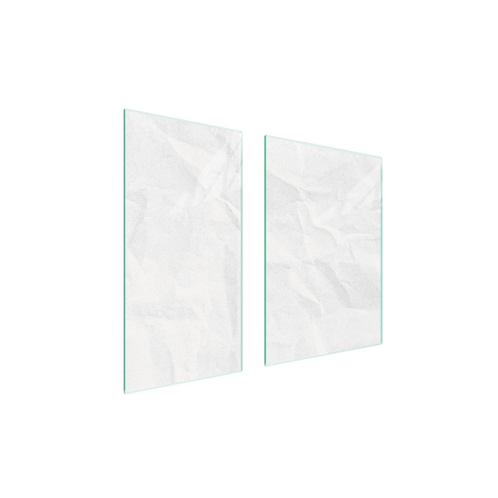 Üveg védőlemez, TMK ArtDeko, 40x35x52 cm, modern design, könnyen tisztítható, fehér