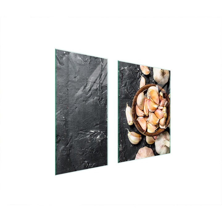 Set 2 placi de protectie pentru aragaz, TMK ArtDeko, sticla, 75x52 cm, design modern, multicolor