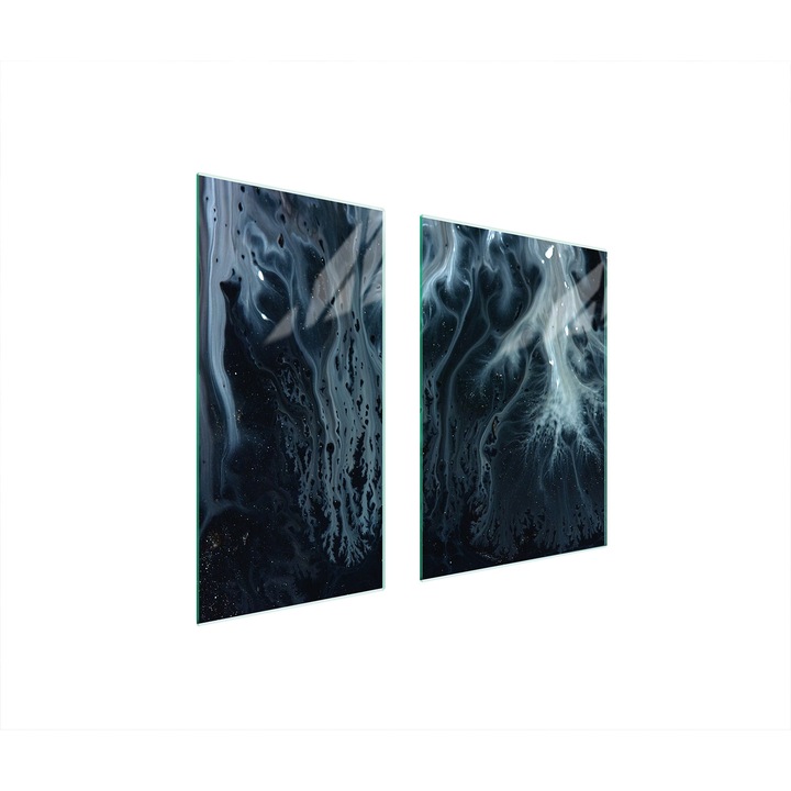 Üveg védőlemez, TMK ArtDeko, 40x35x52 cm, márvány design, multifunkcionális