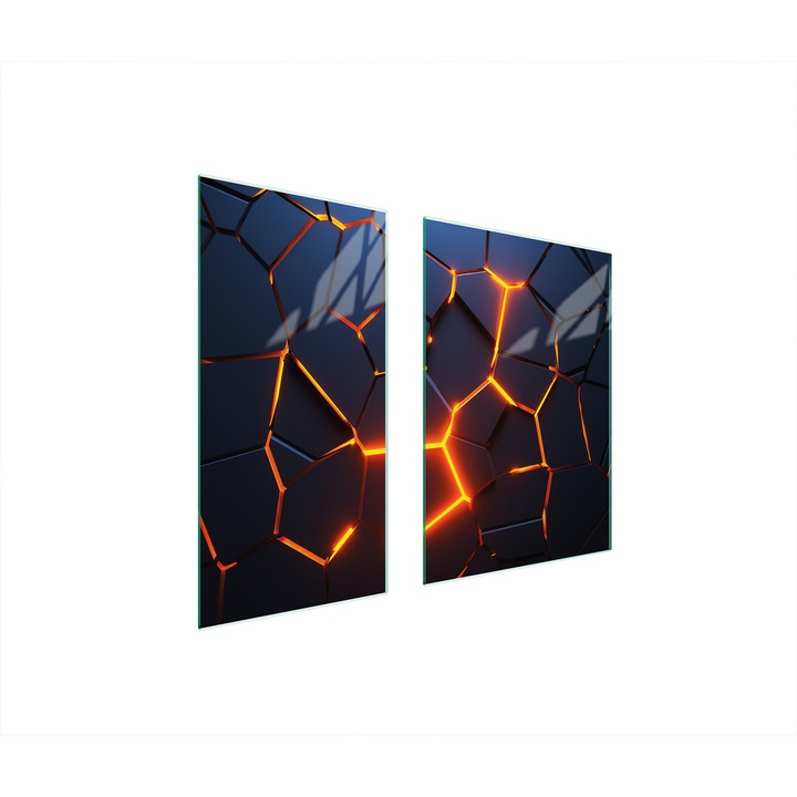 Placa de protectie din sticla pentru aragaz TMK ArtDeko, 40x35x52 cm, design modern, usor de curatat