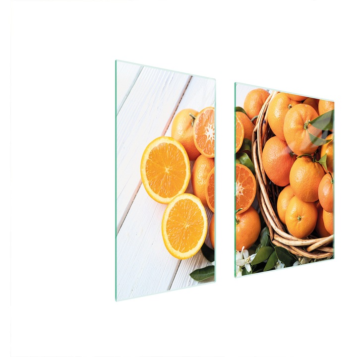 Placa de protectie din sticla pentru aragaz TMK ArtDeko, 40x35x52cm, design modern, usor de curatat, multicolor