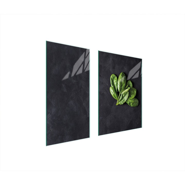 Placa de protectie din sticla, TMK ArtDeko, 40x35x52 cm, design modern, usor de curatat, negru