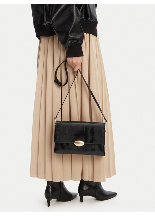 Geanta de dama, Gino Rossi, material textil, negru, Marime Unica INTL