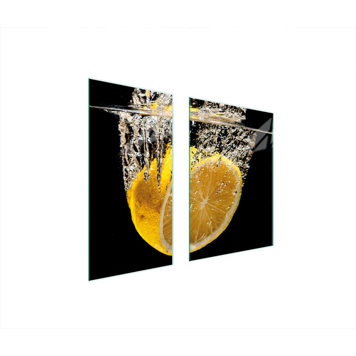 Set 2 placi de protectie aragaz, TMK ArtDeko, sticla, 75x52cm, multicolor