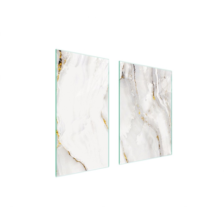 Üveg védőlap, TMK ArtDeko, 40x35x52 cm, márvány design, multifunkcionális