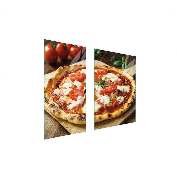 Set 2 placi de protectie aragaz, TMK ArtDeko, sticla, 75x52cm, multicolor