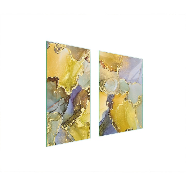 Üveg védőlemez, TMK ArtDeko, 40x35x52 cm, márvány design, multifunkcionális