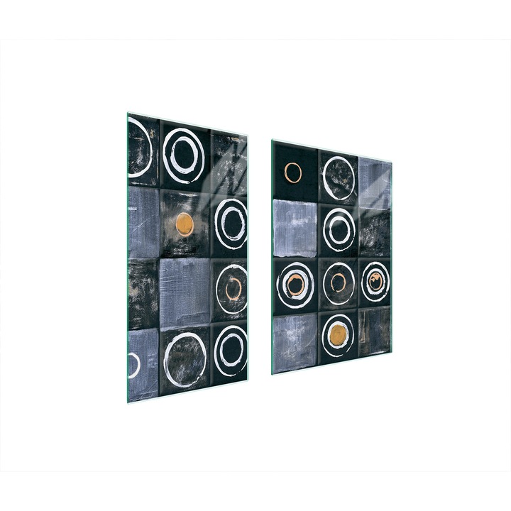 TMK ArtDeko üveg tűzhelyvédő lap, 40x35x52 cm, modern design, könnyen tisztítható