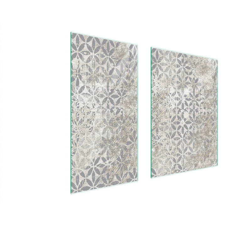 Üveg védőlemez, TMK ArtDeko, 40x35x52 cm, modern design, magas hőmérsékletnek ellenálló, többszínű