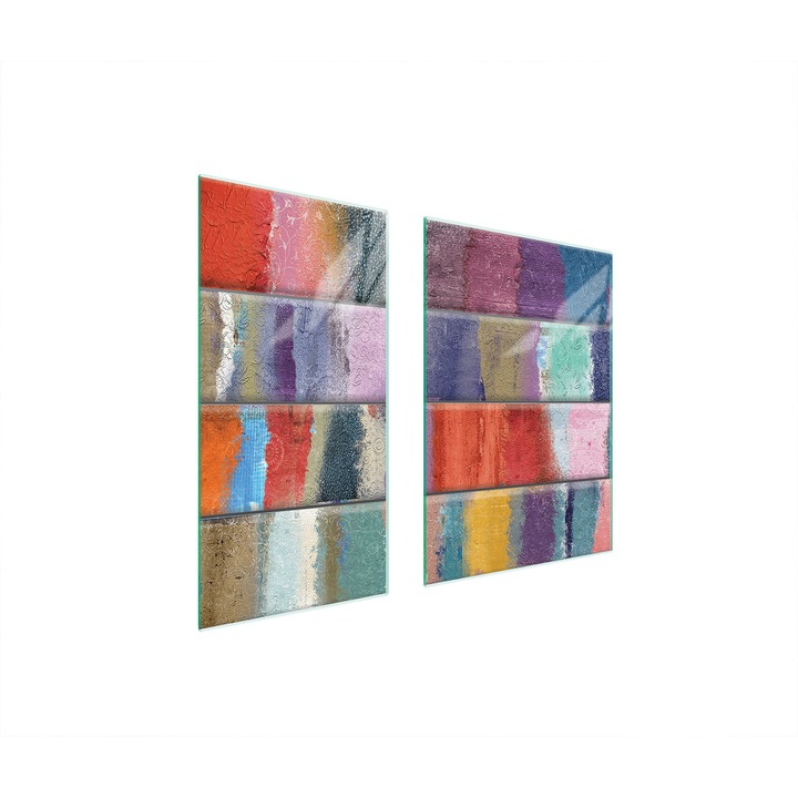 Üveg védőlemez, TMK ArtDeko, 40x35x52cm, többszínű, tűzhelyhez