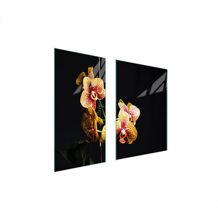 Set 2 placi de protectie pentru aragaz, TMK ArtDeko, sticla, 75x52 cm, design modern, multicolor