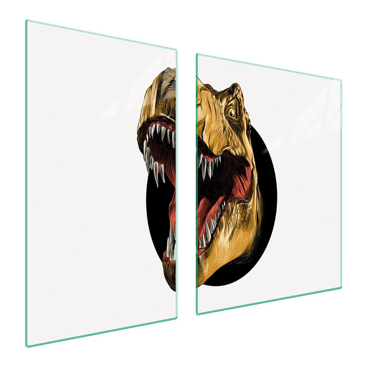 Set 2 placi de protectie pentru aragaz, TMK ArtDeko, sticla, 100x52 cm, design modern, multicolor