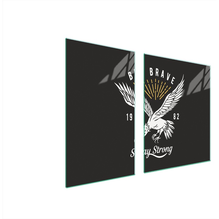 Set 2 placi de protectie pentru aragaz, TMK ArtDeko, sticla, 100x52 cm, design modern, multicolor