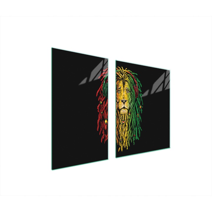 Set 2 placi de protectie aragaz, TMK ArtDeko, sticla, 100x52cm, multicolor