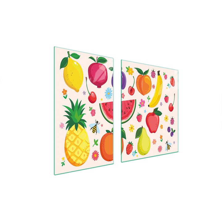 Üveg védőlap és vágódeszka 40x60x52 cm, TMK ArtDeko, többszínű, magas hőmérsékletnek ellenálló