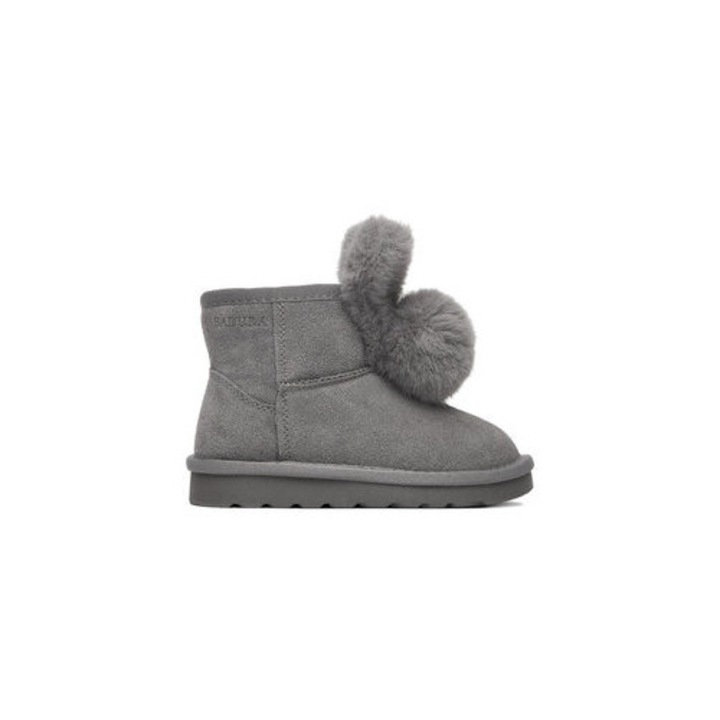 Cizme de zapada copii Badura, gri, piele naturala, slip-on, benzi elastice, EO-HY669016S