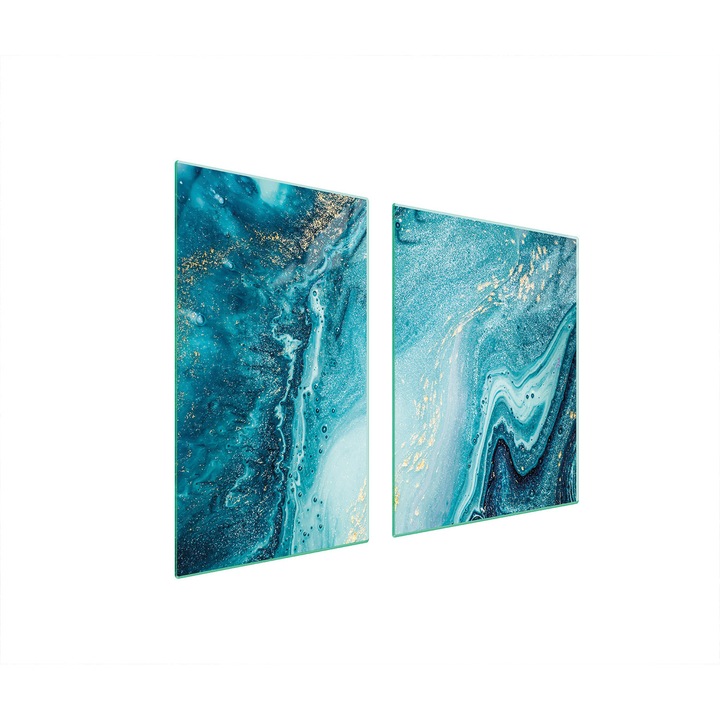 TMK ArtDeko védőüveg lap és vágódeszka, 40x60x52 cm, márvány design, multifunkcionális
