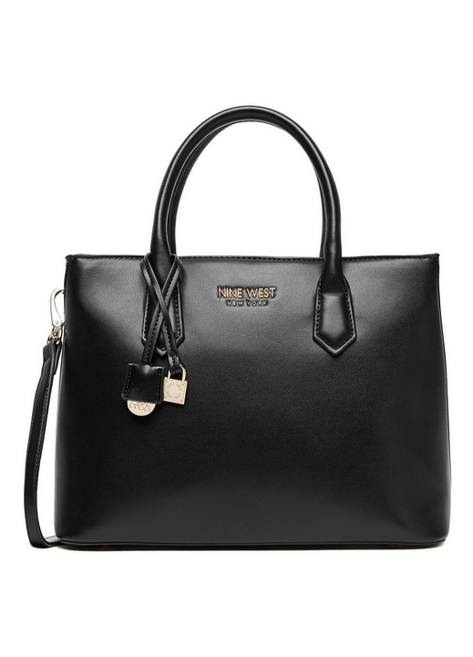 Női táska, Nine West, szövet, fekete, One Size INTL, levehető pánttal és porzsákkal