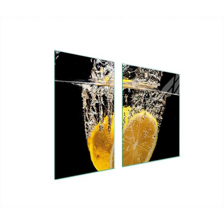 Предпазна стъклена дъска и чопър 40x60x52 см, TMK ArtDeko, модерен дизайн, лесна за почистване, многоцветна