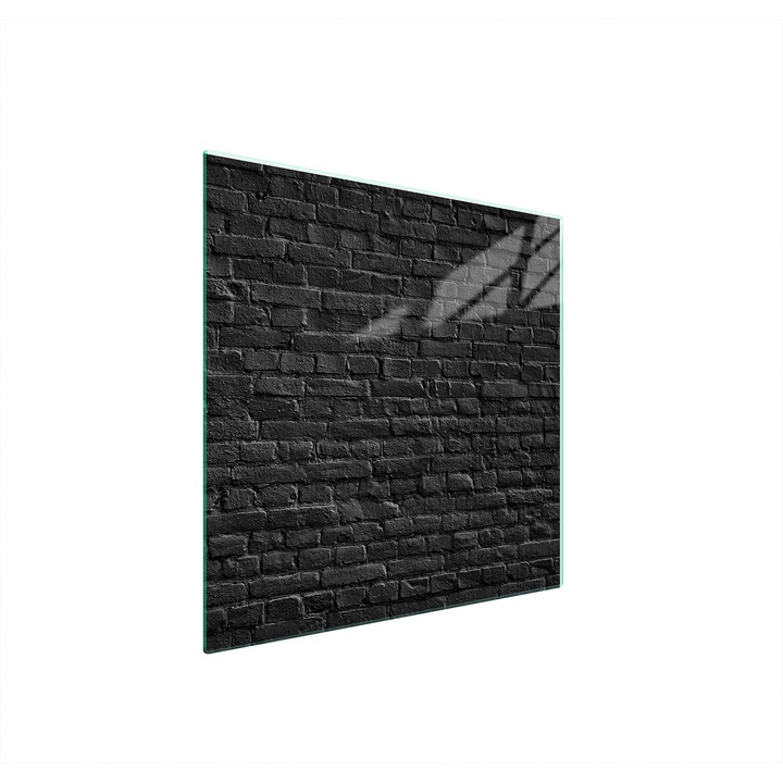 Placa de protectie din sticla pentru aragaz TMK ArtDeko 50x52cm, design caramida, multifunctionala