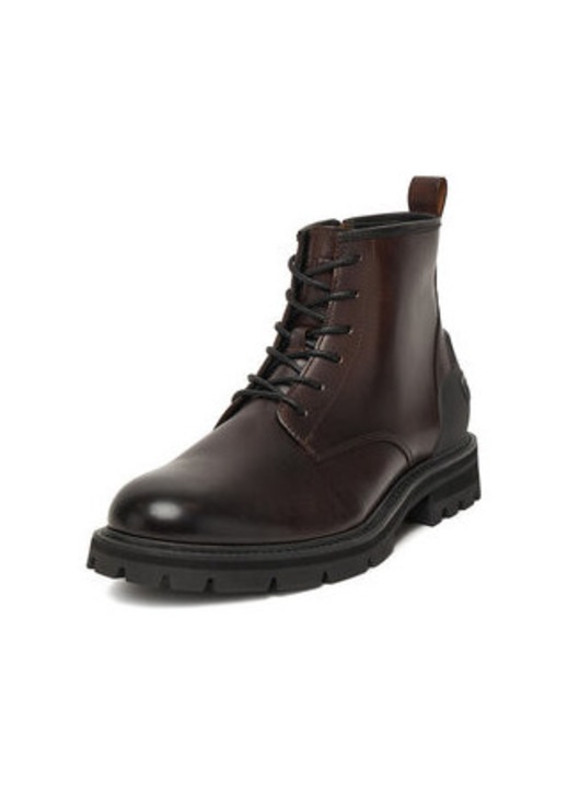 Ghete barbati G Star Raw, maro, piele naturala , cu fermoar, rotund