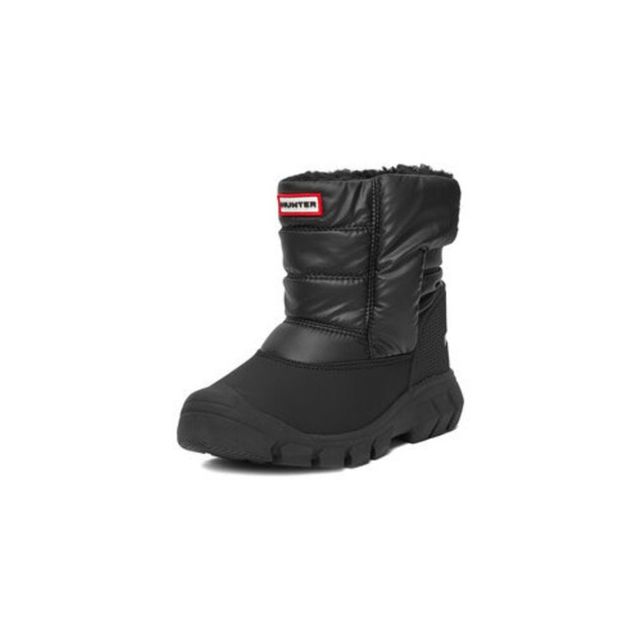 Cizme de zapada copii, Hunter, negru, textil, cu fermoar
