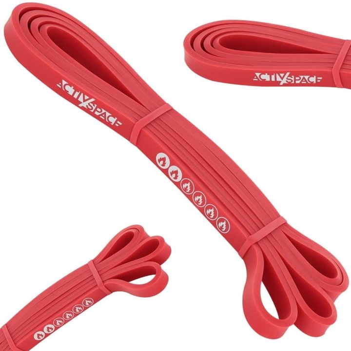 Edzéshez használatos gumiszalag, ACTIV/SPACE, 7-17 kg, 208x13mm, piros