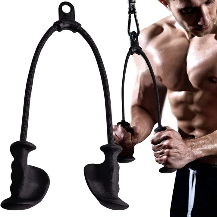 Sznur de tragere pentru triceps, ACTIV SPACE, ergonomic, nylon, 90cm