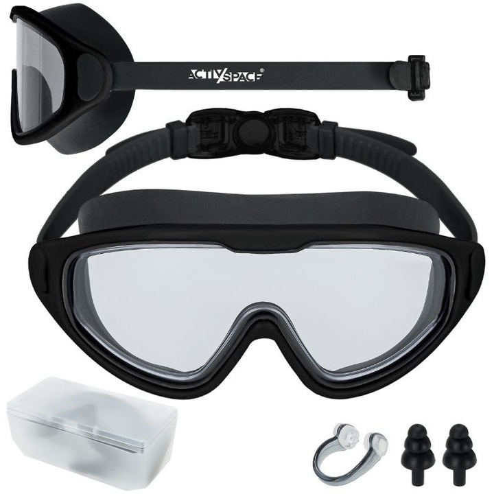 Set ochelari de apa ACTIV SPACE, lentila unica, silicon, negru, universal