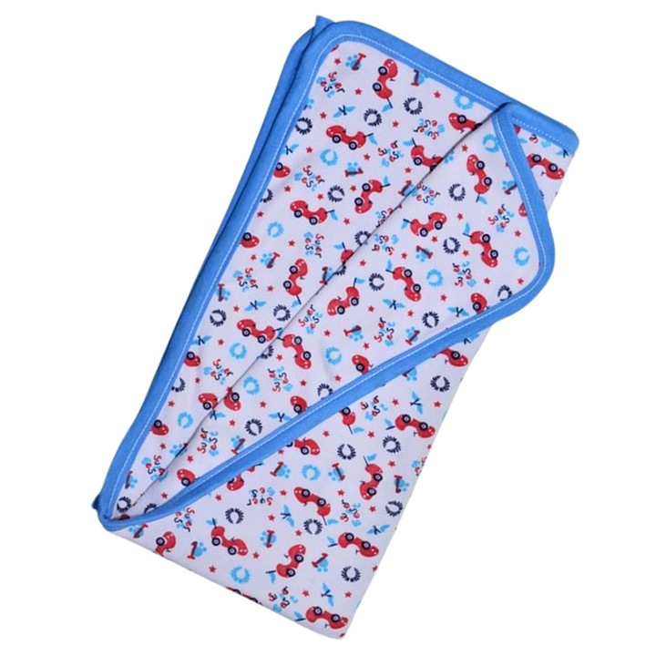 Patura din bumbac cu 2 straturi, 70 x 70 cm, pentru copii, Mini Junior PT1511M, Alb