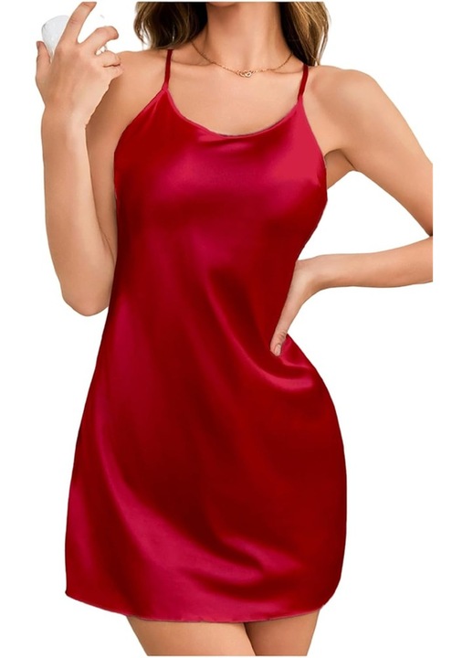 Rochie de noapte dama Ronyes, rosu vin de mare