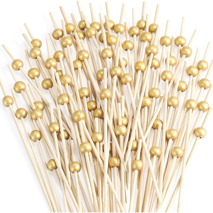 Set 100 bete pentru fructe Ronyes bambus natural bej 12cm biodegradabile
