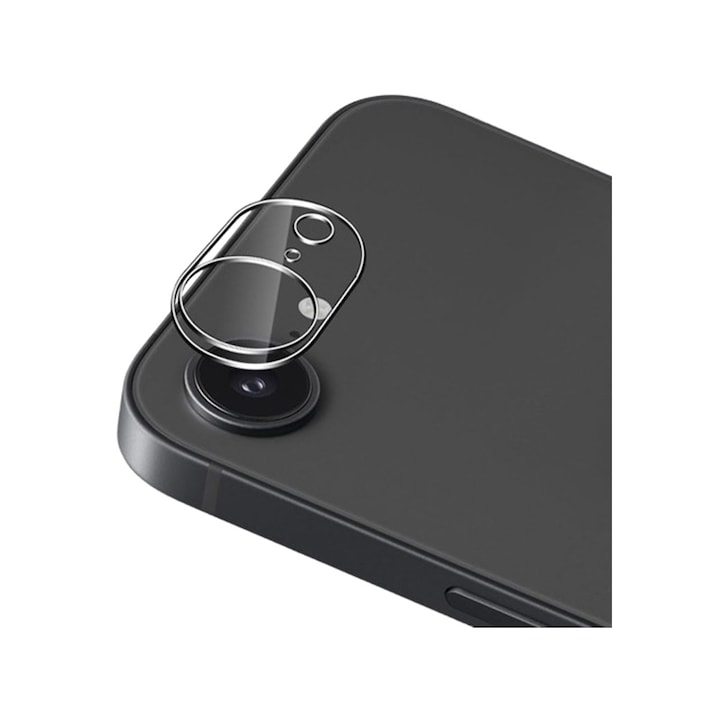 Compatibil cu iPhone 17e - Ramă de protecție lentilă cameră (3D transparentă)