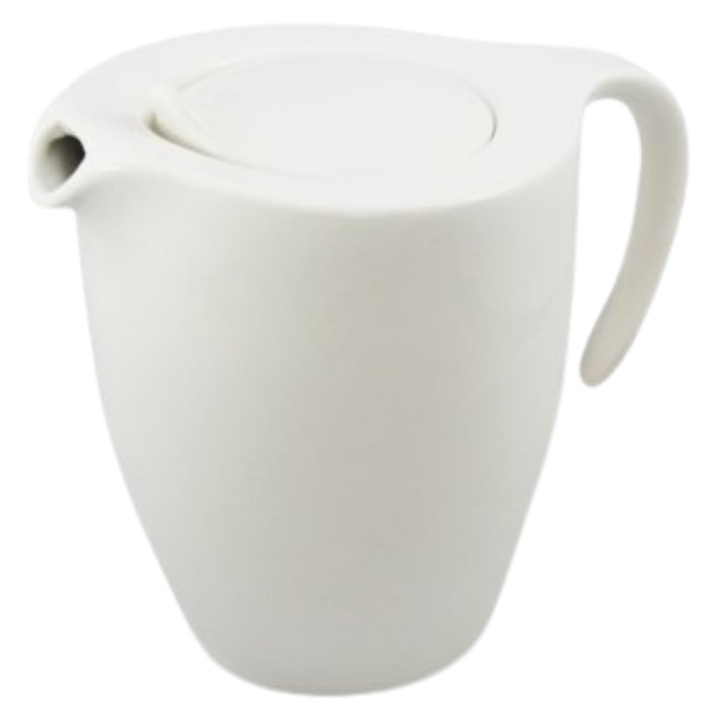 Ceainic DUKA, 1200 ml, portelan, alb, potrivit pentru masina de spalat vase