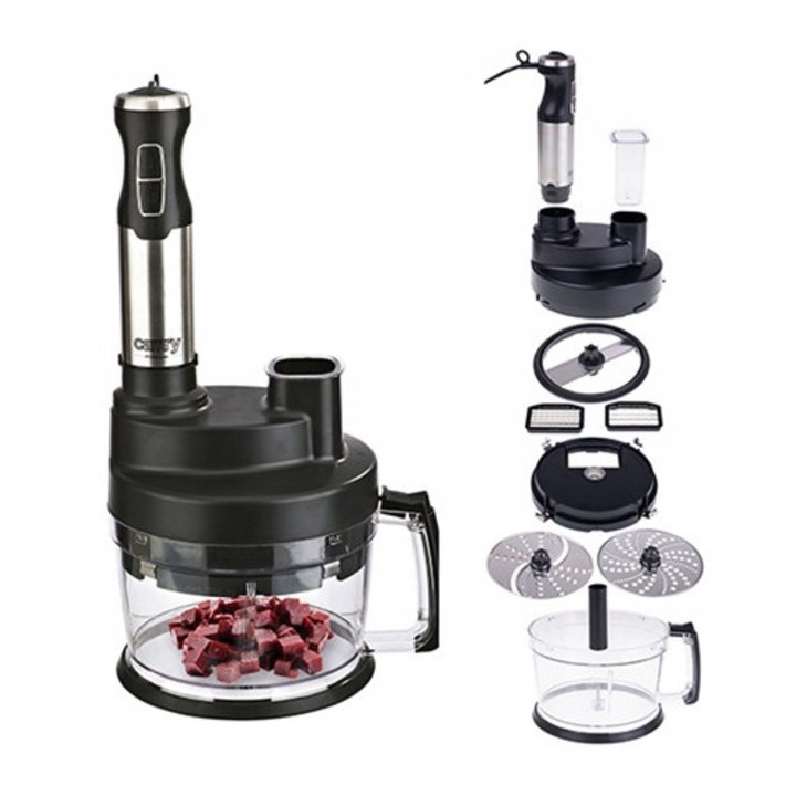 Ръчен пасатор, 1600W, с регулируема скорост, черен, с остриета от неръждаема стомана