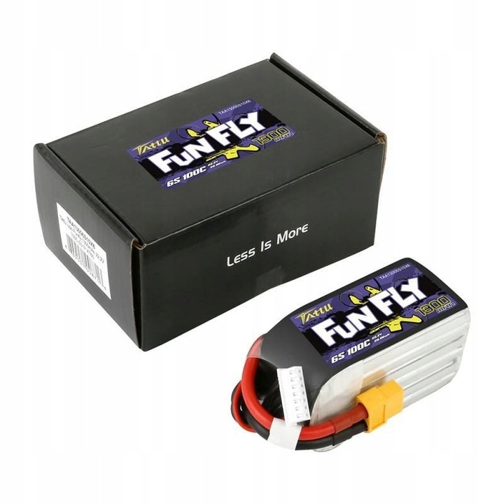 Acumulator pe baterie, Tattu Funfly 1300mAh 22.2V 100C 6S XT60 75x36x44mm