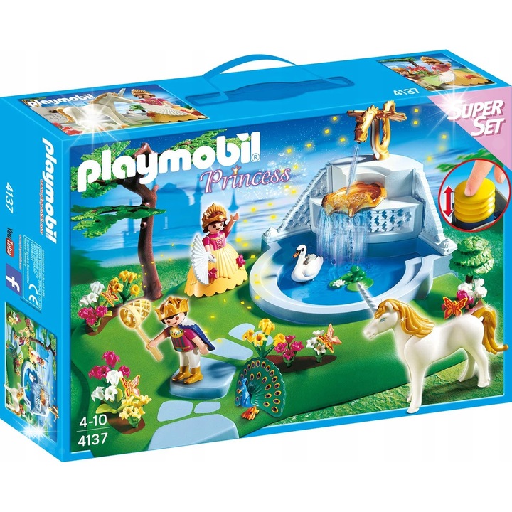 Set de constructie Playmobil, fantana magica, 2 figurine, multicolor