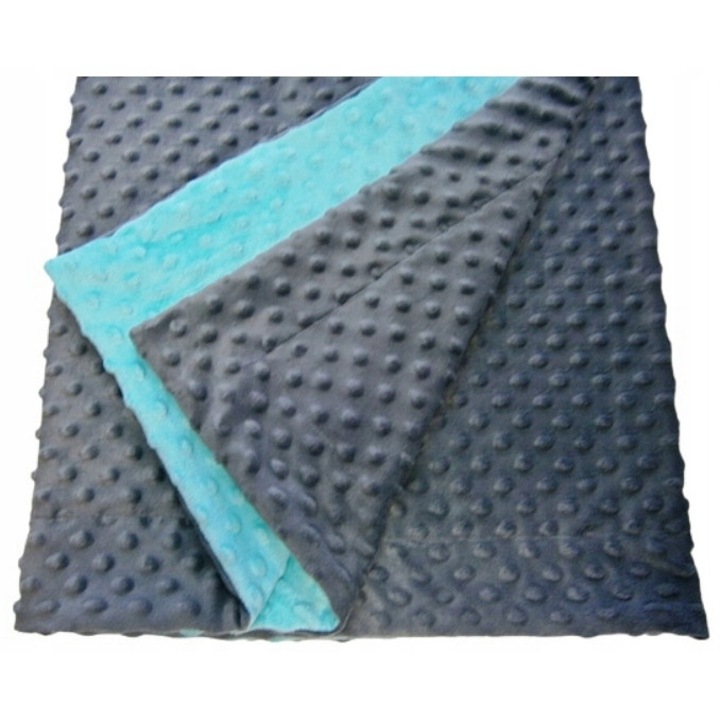 Patura dubla minky 180x90 cm, cu buline, culori personalizabile